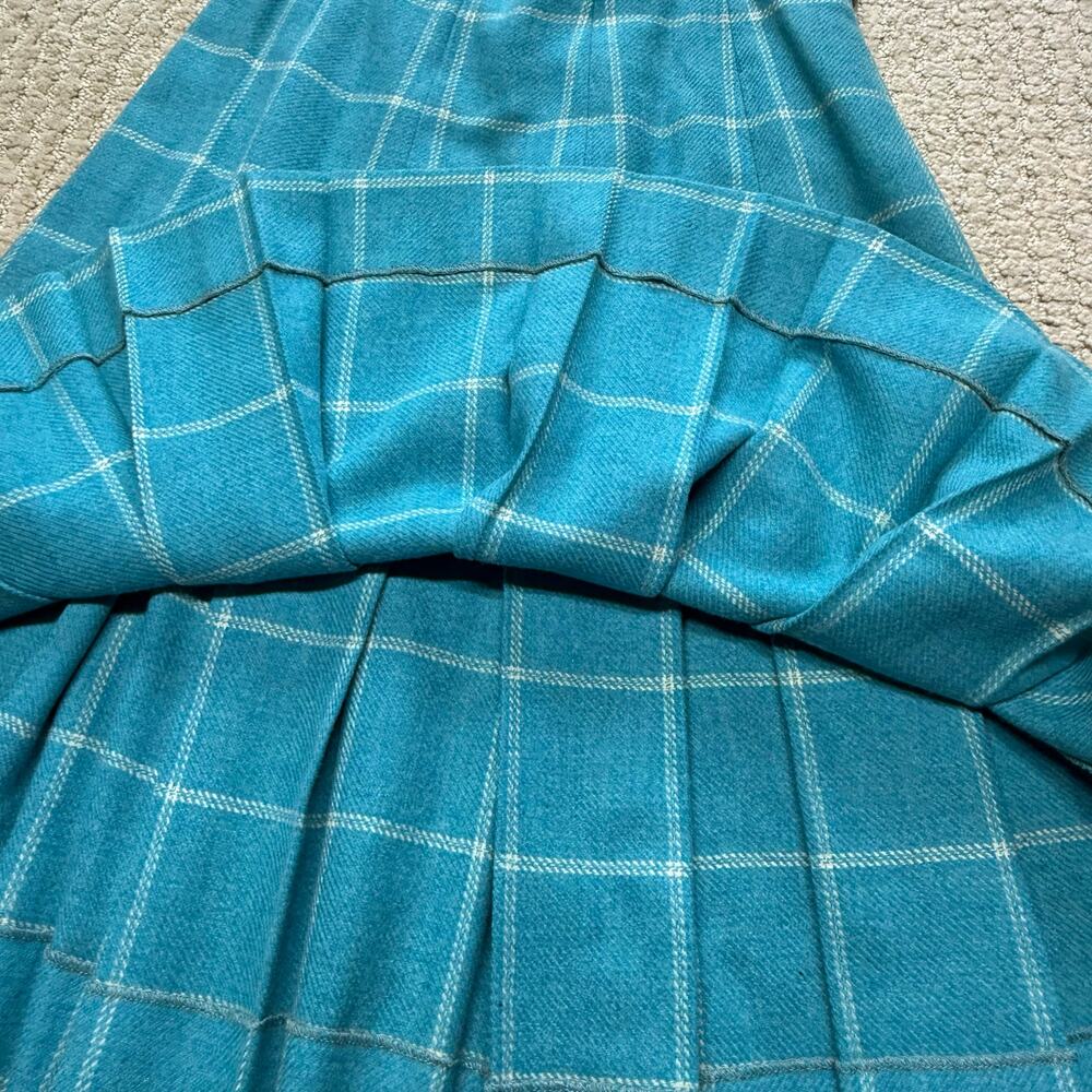 Vintage 60s Burberrys Burberry Blue Plaid Wool Pleated Midi Skirt Size XS AS IS - Picture 6 of 8